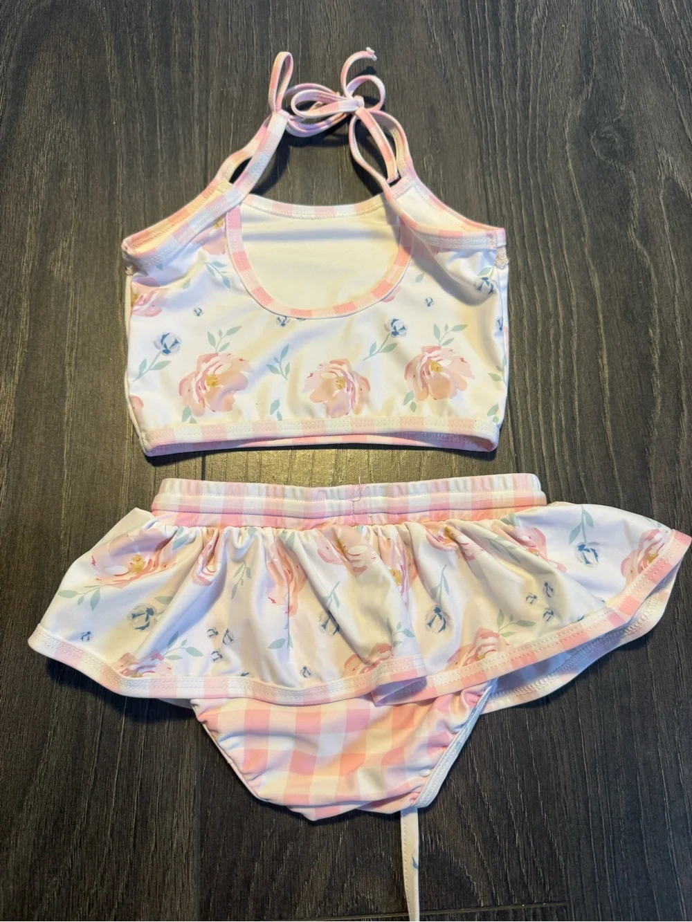 Jane and Jo Girls' Pink Floral Two-Piece Swim Bikini Set